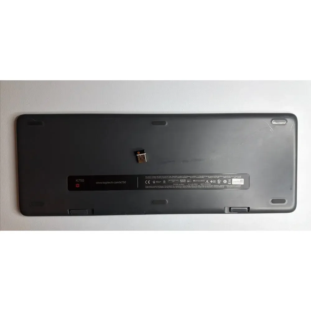 Logitech K750 Wireless Solar Keyboard -w/ Dongle Included TESTED WORKING